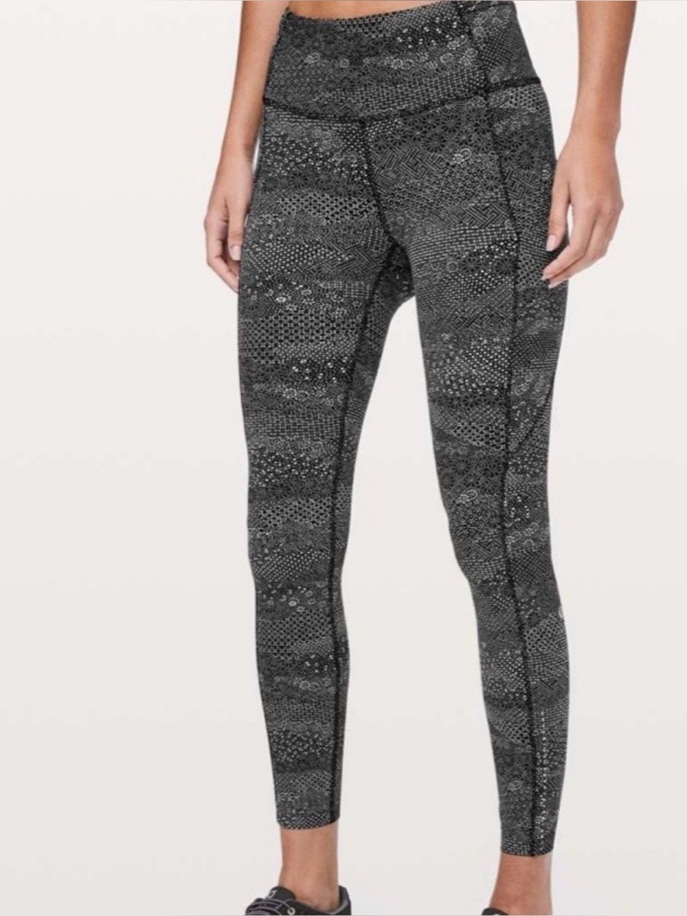 Lululemon Fast & Free 7/8 Tight II *Nulux 25" Meisai White Black Size 6